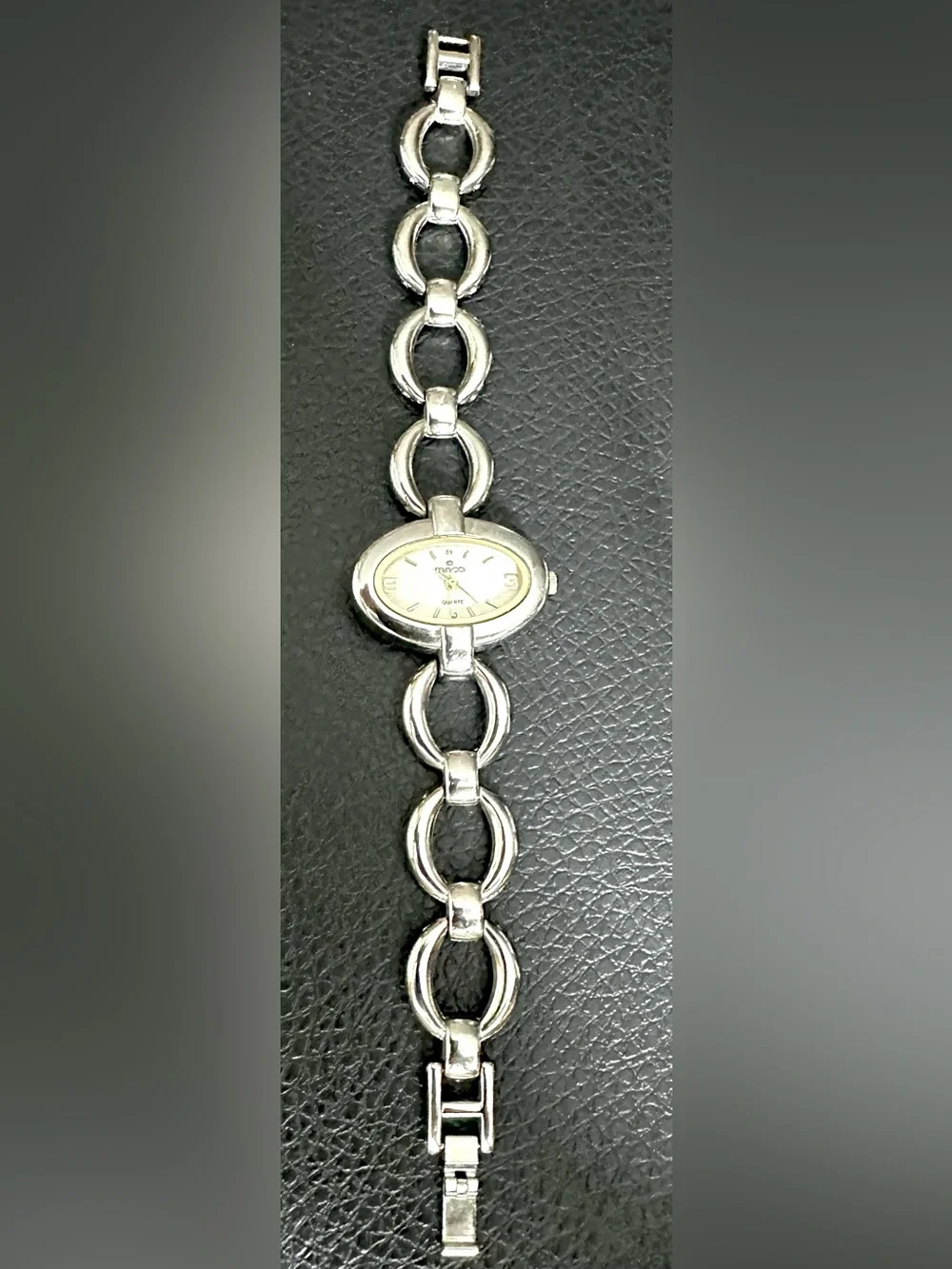 Minicci Silver and Gold-Tone Oval Bracelet Watch